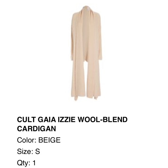 Cult Gaia Izzie Sweater Cardigan in Beige Oatmeal Pink size Small - Picture 5 of 11